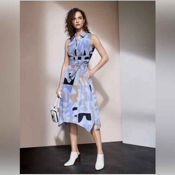 Lafayette 148 New York Patterned Sleeveless Dress Size M - Picture 1 of 11